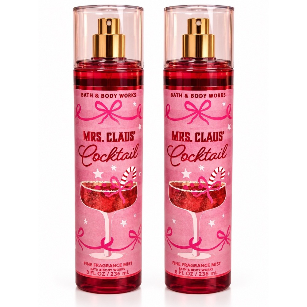 Bath And Body Works Mrs Claus Cocktail Fragrance Mist 8 Oz Set Of 2 Holiday